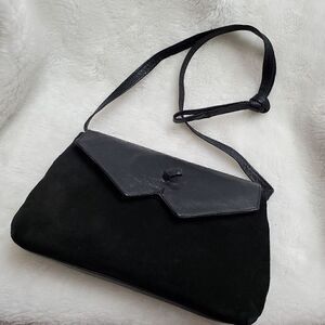 Vintage Velvet and Leather Crossbody Bag